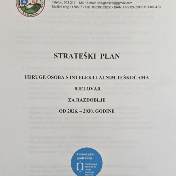 Strateški plan Udruge OSIT Bjelovar 2026. - 2030.